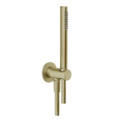 Gessi Shower Sets 63329#727 Душевой комплект, состоящий из вывода воды, держателя, шланга 1,50 м и лейки Brushed Brass PVD фото