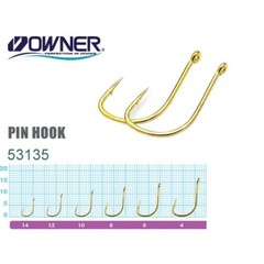 53135 № 8 Крючки OWNER Pin Hook-Gold / продажа от 5 уп.