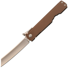 Фото Нож Daggerr Higonokami stonewash, сталь VG-10, рукоять сталь, коричневый