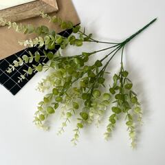 Эвкалипт искусственный бело-зеленый, искусственная зелень , 5 веток, 33 см, набор 2 букета.