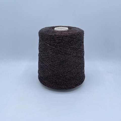 Бобинная пряжа (пр.Италия), 1150м/100гр, вискоза/полиэстер, цвет-Черно-медный, арт.24121