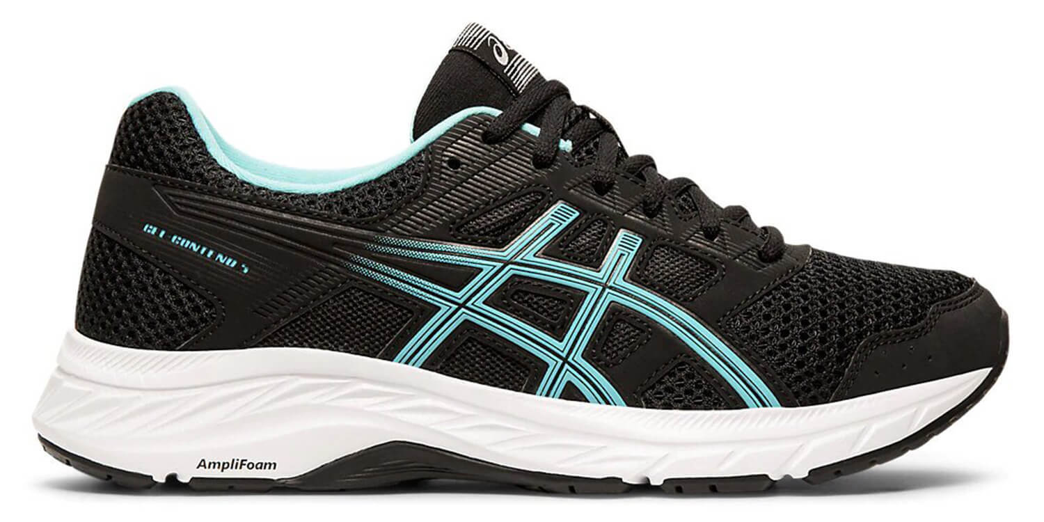 Asics Gel-Contend 5 кроссовки беговые женские черные-голубые