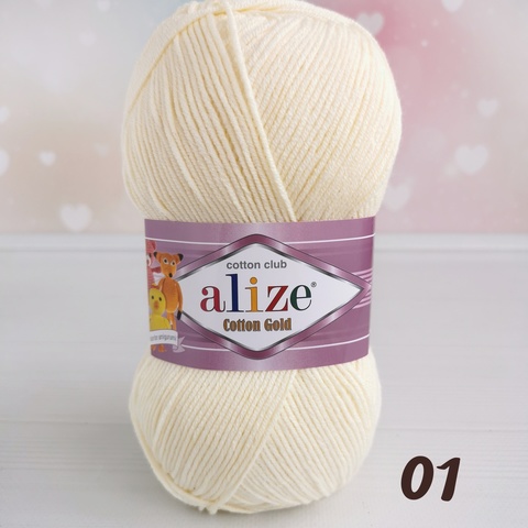 ALIZE COTTON GOLD 01, Кремовый