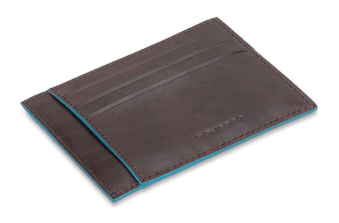 Чехол для кредитных карт Piquadro Blue Square, коричневый, кожа натуральная (PP2762B2R/MO)