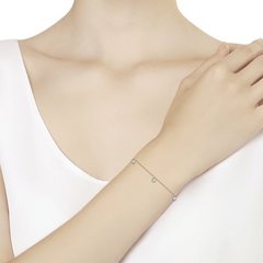 Браслет цепочка из золота 585 пробы с подвесками из фианитов без оправы