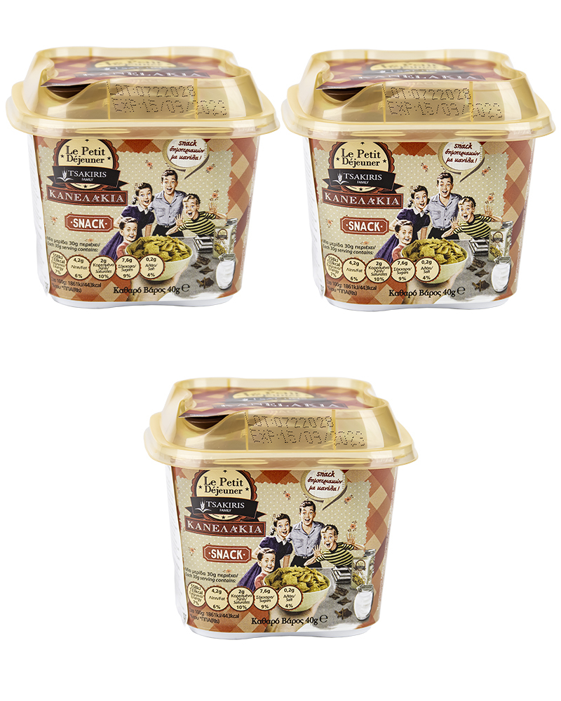 Хрустящие хлопья из цельнозерновой пшеницы с корицей LE PETIT DEJEUNER TSAKIRIS FAMILY 40 г - 3 шт.