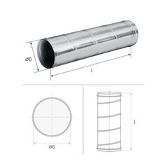 Спиральный воздуховод d 200 L-3000 (оцинкованная сталь 0,5 мм)