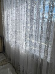 Тюль в гостиную INVA жаккард с рельефным рисунком "Птички" 260х500/белый