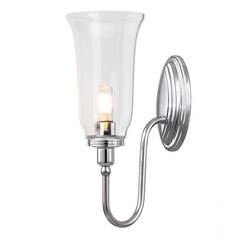 Хромированное классическое бра для ванной со стеклянным плафоном Elstead Blake BATH-BLAKE2-PC, G9, IP44