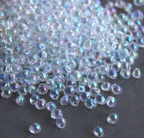 DP-0250 Бисер Миюки каплевидный Прозрачный радужный /Miyuki drops Crystal AB