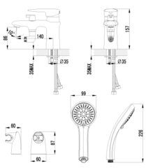 LEMARK Серия STATUS. Смеситель на борт ванны с монолитным изливом – LM4415C