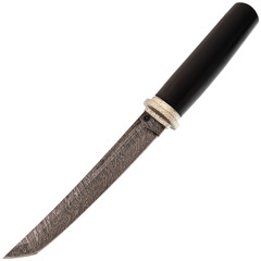 Фото Нож Танто, сталь дамаск, рукоять граб, с деревянными ножнами