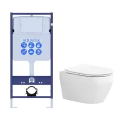 Aquatek Лея SET AQUATEK ЛЕЯ Инсталляция с унитазом, цвет: белый фото