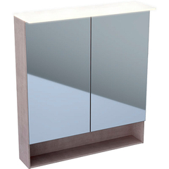 Geberit Acanto 500.645.00.2 Зеркальный шкаф с подсветкой, 75x83x21.5см, дуб Мистик / меламин, структура дерева, с зеркальным покрытием снаружи фото