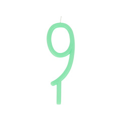Свеча тонкая цифра "9" (12,7 см)
