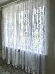 Тюль белая сетка Жаккард 600 x 250 см