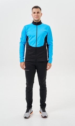 Мужской тренировочный лыжный костюм Nordski Advance light blue-black