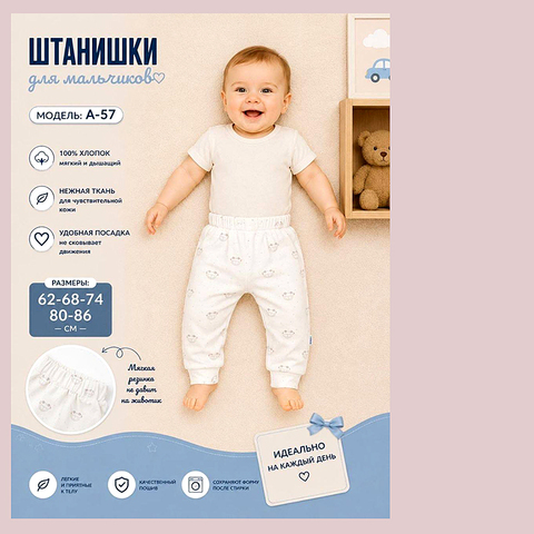 Штанишки хлопок м (62-86) 260815-R1519