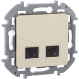 Розетка компьютерная двойная RJ45 категория 6 UTP - Legrand Inspiria - слоновая кость — фото 10