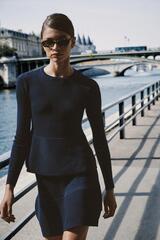 ZARA ТРИКОТАЖНАЯ МИНИ-ЮБКА С БАСКОЙ, МОРСКОЙ СИНИЙ