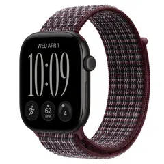 Умные часы Apple Watch Series 12 GPS, 46mm, Black Aluminum Case with Burgundy Plaid Sport Loop