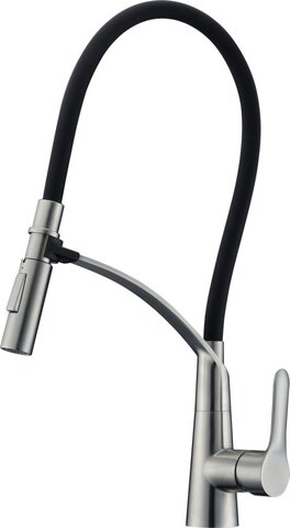 BelBagno Nova BB-LAM36-IN Смеситель для кухни с гибким изливом, цвет: серый