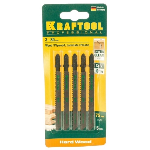 KRAFTOOL T101B, EU-хвост., по дереву, шаг 2.5 мм, 75 мм, 5 шт, полотна для лобзика (159511-2.5-S5)