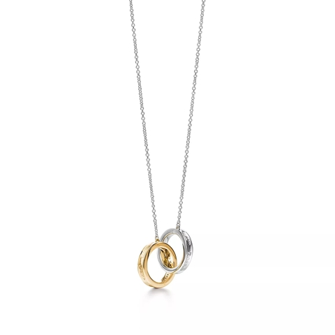 Подвеска из серебра и золота 18к ( 750 пробы) , Tiffany, Переплетённые кольца 💗 В наличии