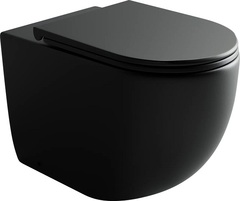 Ceramica Nova Metropol CN4004MB Напольный пристенный унитаз-соло с ультра тонким сидением и крышкой с функцией плавного закрытия, цвет: чёрный матовый фото