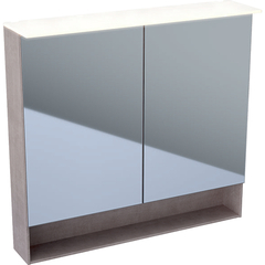 Geberit Acanto 500.646.00.2 Зеркальный шкаф с подсветкой, 90x83x21.5см, дуб Мистик / меламин, структура дерева, с зеркальным покрытием снаружи фото