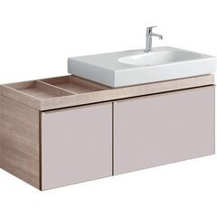 Geberit Citterio 500.563.JI.1 Тумба для раковины 118.4x55.4x50.4см, бежевый / глянцевое стекло, светлый дуб / меламин, структура дерева фото