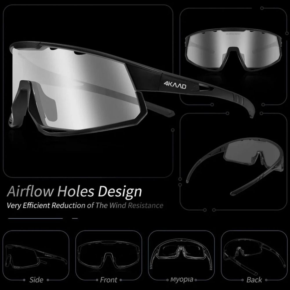 Спортивные гоночные очки 4KAAD Mirador white-black - 8