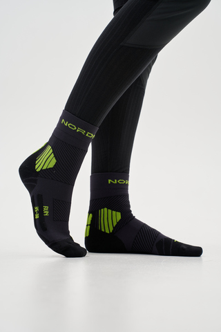 Термоноски Nordski Run All year black-lime