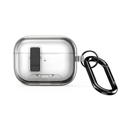 Усиленный тонированный чехол для AirPods Pro 2, Dux Ducis, серия PECR Series (встроенная подставка для смартфона)