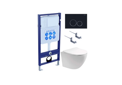 Aquatek SET Aquatek ЕВРОПА-020 4в1 SET Aquatek ЕВРОПА-020 4в1 (рама Aquatek Standard INS-0000012 с клавишей KDI-0000020 и крепежом KKI-0000002+унитаз AQ1901-00 с тонким сиденьем sc)