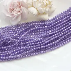 Цирконий кубический (фианит) граненый, лавандовый, 4 мм нить, К250
