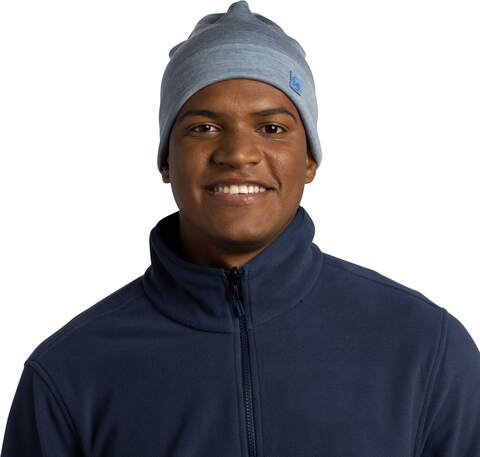 Картинка шапка-бини Buff Hat Wool Heavyweight Light Blue - 3