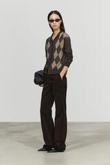 Massimo Dutti Кардиган из 100% шерсти в ромб, серый