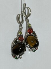 Каберне ( серьги из серебра)