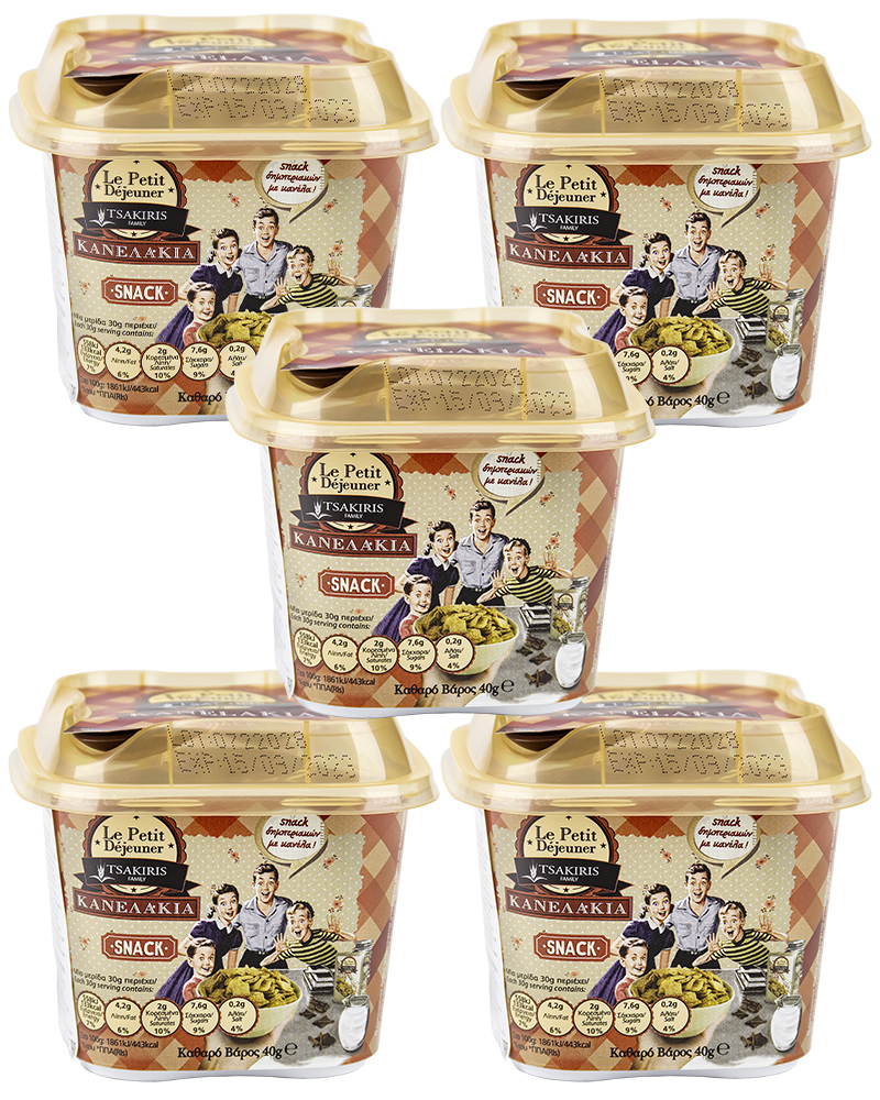Хрустящие хлопья из цельнозерновой пшеницы с корицей LE PETIT DEJEUNER TSAKIRIS FAMILY 40 г - 5 шт.