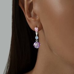 92021978 - Серьги из серебра с ситаллами и фианитами