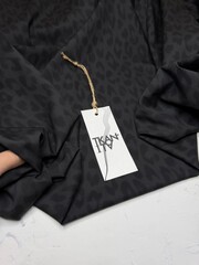 Блузочно-плательный мерсеризованный поплин (Versace, 100%хлопок, Серый леопард, 150, 100 гр/м2)