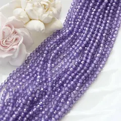 Цирконий кубический (фианит) граненый, лавандовый, 4 мм нить, К250