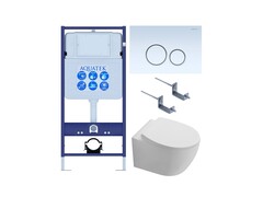 Aquatek SET Aquatek СИРИУС KDI-015 4в1 SET Aquatek СИРИУС KDI-015 (рама INS-0000012 +крепёжKKI-0000002 + клавиша KDI-0000015 + унитаз AQ1582T-00 СИРИУС TORNADO с тонким сиденьем soft-close) фото