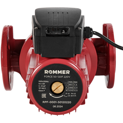Циркуляционный насос фланцевый трехскоростной ROMMER 50-120F 220V RPF-0001-50120220