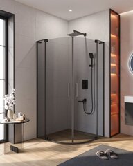 Cezares SLIDER-R-2-80/90-GRIGIO-NERO Душевой уголок, цвет: чёрный фото