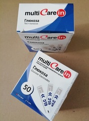 Тест-полоски МультиКейр Глюкоза (MultiCare-in Glucose) №50 /Biochemical Systems International, Италия/