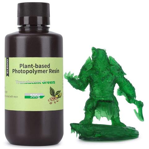 Фотополимер Elegoo Plant-Based Resin Полупрозрачный зеленый, 0.5 л