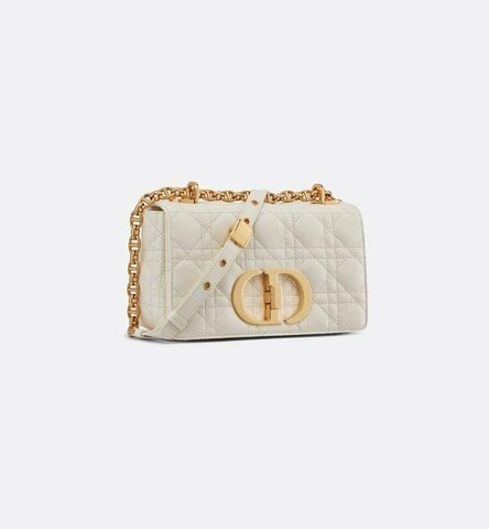 Сумка Dior Caro, модель маленького формата кремовый