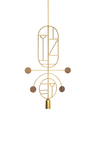 Фото: Подвесной светильник NOMON HOME WOODEN DOTS, CONF. 01, GOLD - основной вид